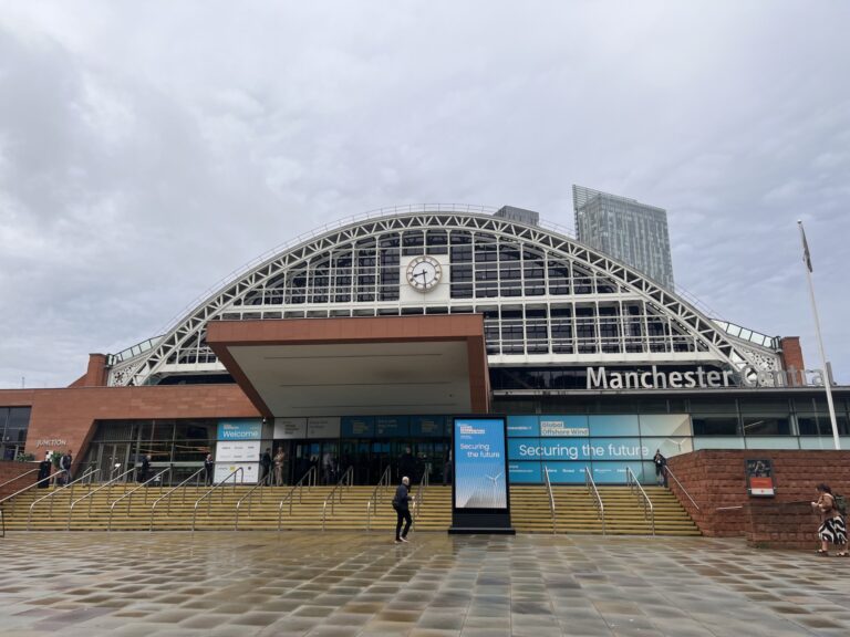 Manchester Central convention centre hosting the Global Offshore Wind conference